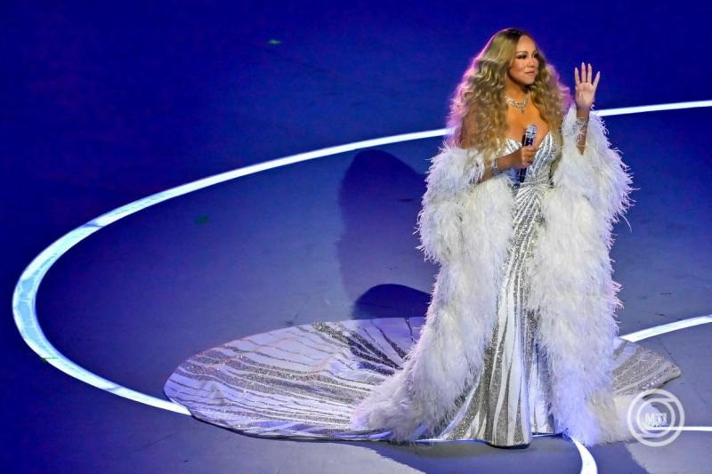 Mariah Carey amerikai énekesnő a 2026-os milánói-cortinai téli olimpia megnyitóünnepségén a milánói San Siro Stadionban 2026. február 6-án. MTI/Illyés Tibor