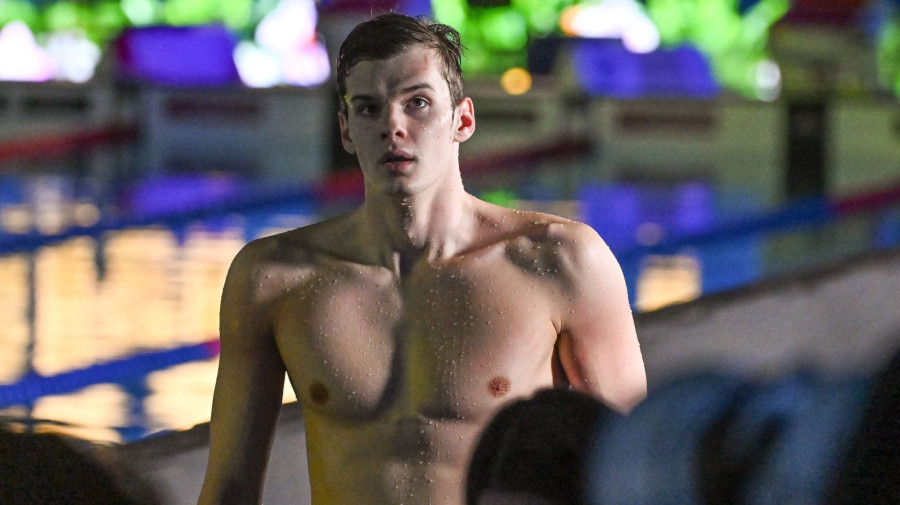 Kós Hubert a férfi 50 méteres hátúszás középdöntõjében a szingapúri vizes világbajnokságon a World Aquatics Arénában 2025. augusztus 2-án.MTI/Illyés Tibor