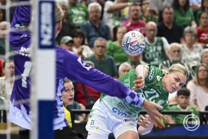 Veronica Egebakken Kristiansen, a Győr játékosa a női kézilabda Bajnokok Ligája döntőjében játszott Győri Audi ETO KC - Metz HB mérkőzésen a budapesti MVM Dome-ban 2026. június 7-én. MTI/Illyés Tibor